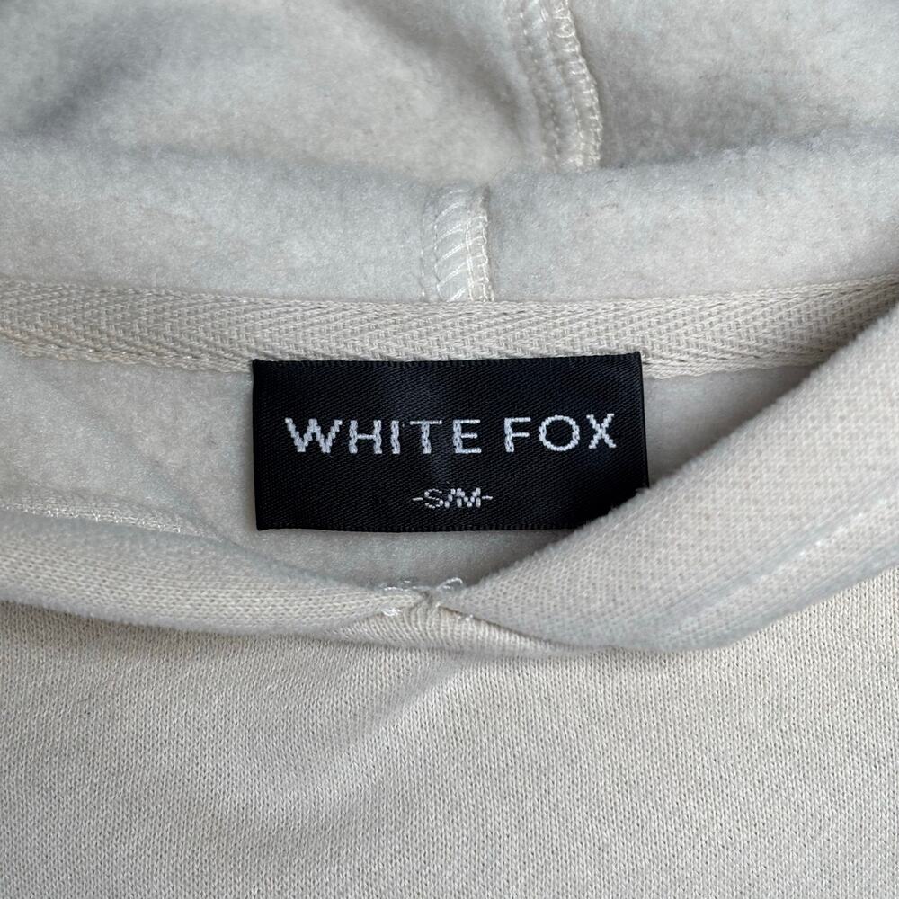 White Fox Boutique Vol 3 Oversized Cream Hoodie Women’s Size S/M Puff Print - Picture 6 of 8